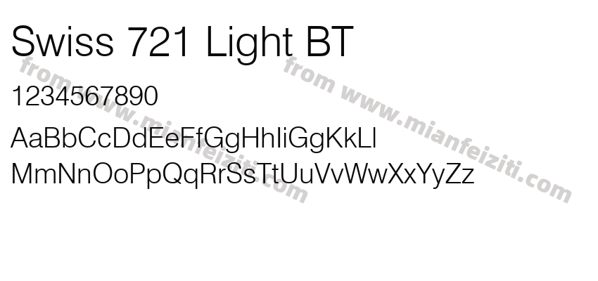 swiss 721 light bt字体预览