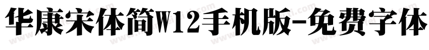 华康宋体简W12手机版字体转换