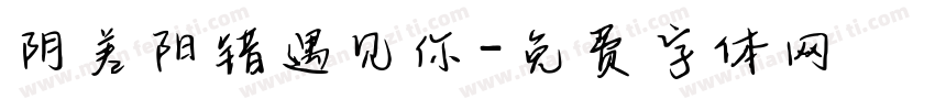 阴差阳错遇见你字体转换