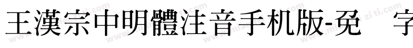 王漢宗中明體注音手机版字体转换