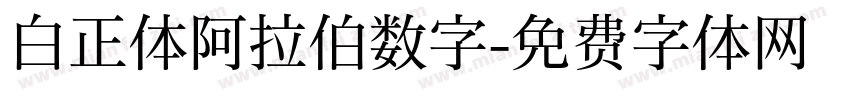 白正体阿拉伯数字字体转换