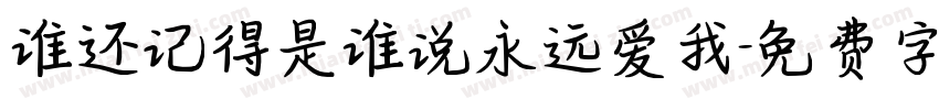 谁还记得是谁说永远爱我字体转换