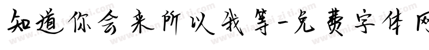 知道你会来所以我等字体转换