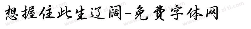 想握住此生辽阔字体转换