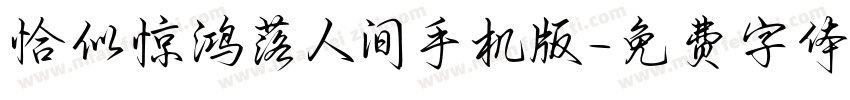 恰似惊鸿落人间手机版字体转换