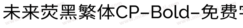 未来荧黑繁体CP-Bold字体转换