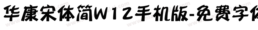 华康宋体简W12手机版字体转换