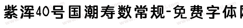 紫浑40号国潮寿数常规字体转换