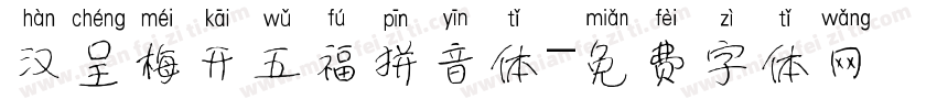 汉呈梅开五福拼音体字体转换