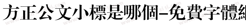 方正公文小标是哪个字体转换