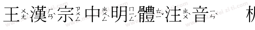 王漢宗中明體注音手机版字体转换