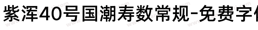 紫浑40号国潮寿数常规字体转换