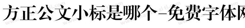 方正公文小标是哪个字体转换