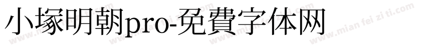 小塚明朝pro字体转换