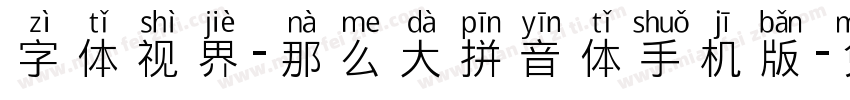 字体视界-那么大拼音体手机版字体转换