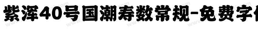 紫浑40号国潮寿数常规字体转换