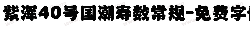 紫浑40号国潮寿数常规字体转换