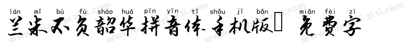 兰米不负韶华拼音体手机版字体转换