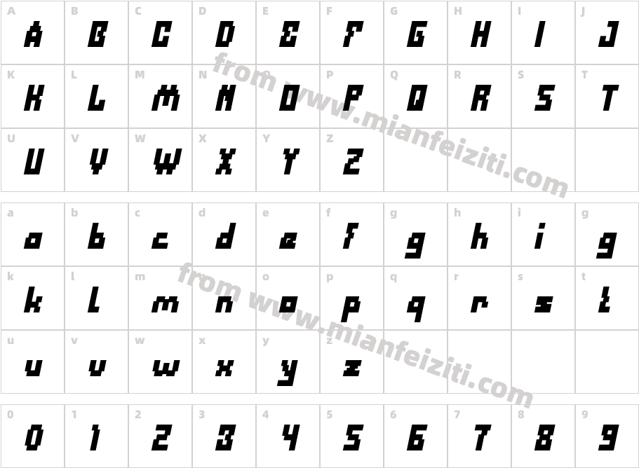 DefragmentedBoldItalic-8W1Z字体字体映射图