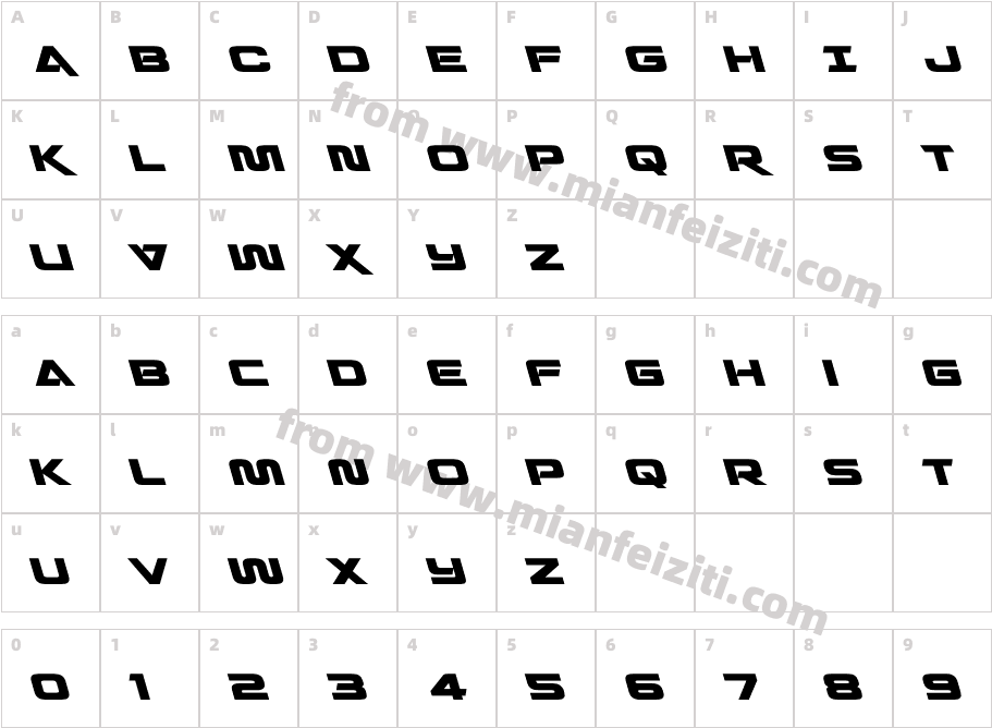 QuarkStormLeftalic-3pOL字体字体映射图