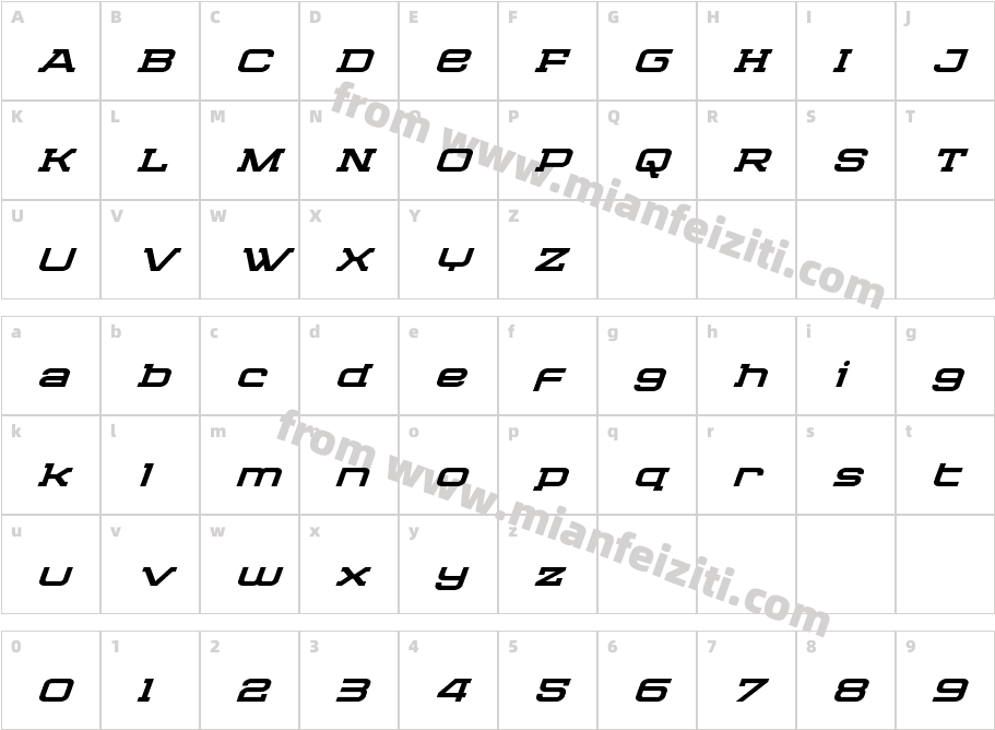 Cydonia Century Super-Itali字体字体映射图