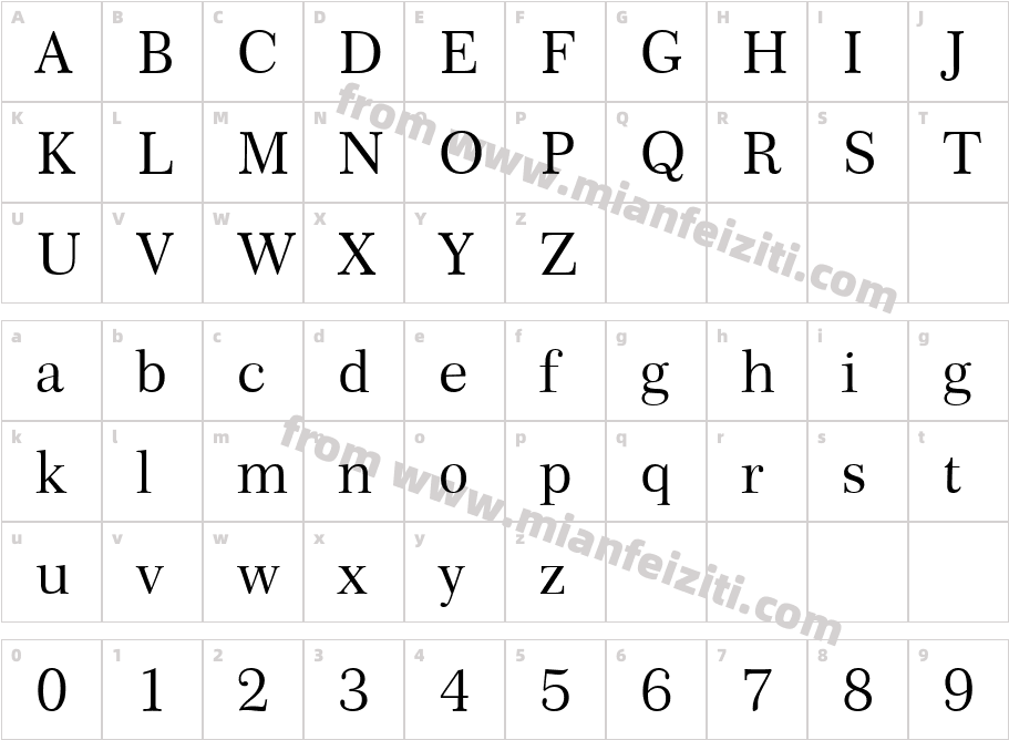 Century751 BT Roman字体字体映射图