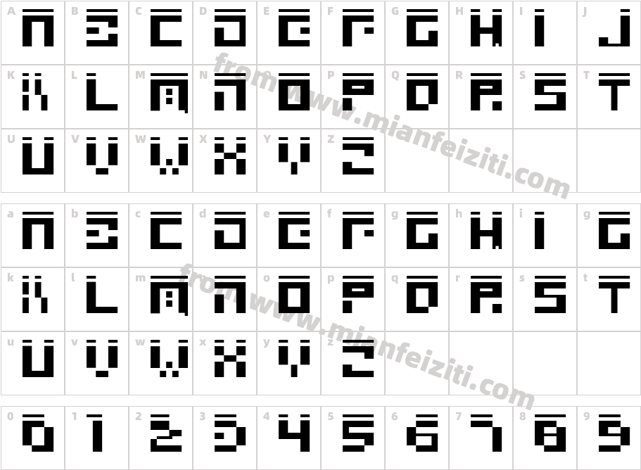 Square 23字体字体映射图