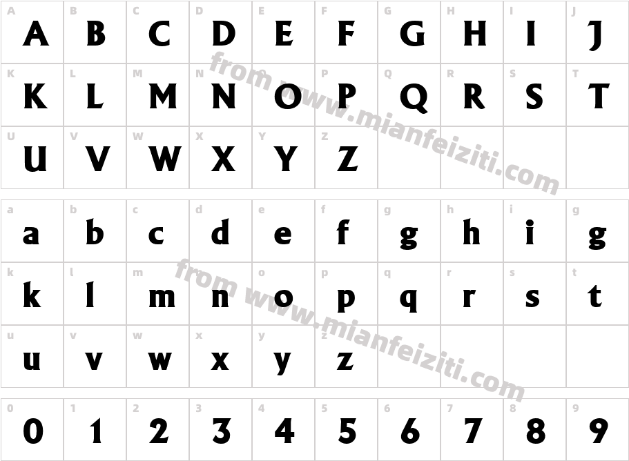 URW Albireo TExtBol字体字体映射图