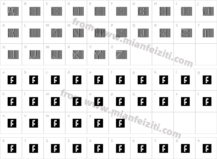 t10-01-f11-00-regular字体字体映射图