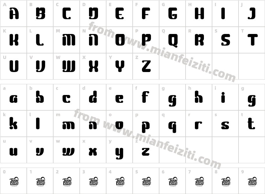 Blagak Regular字体字体映射图