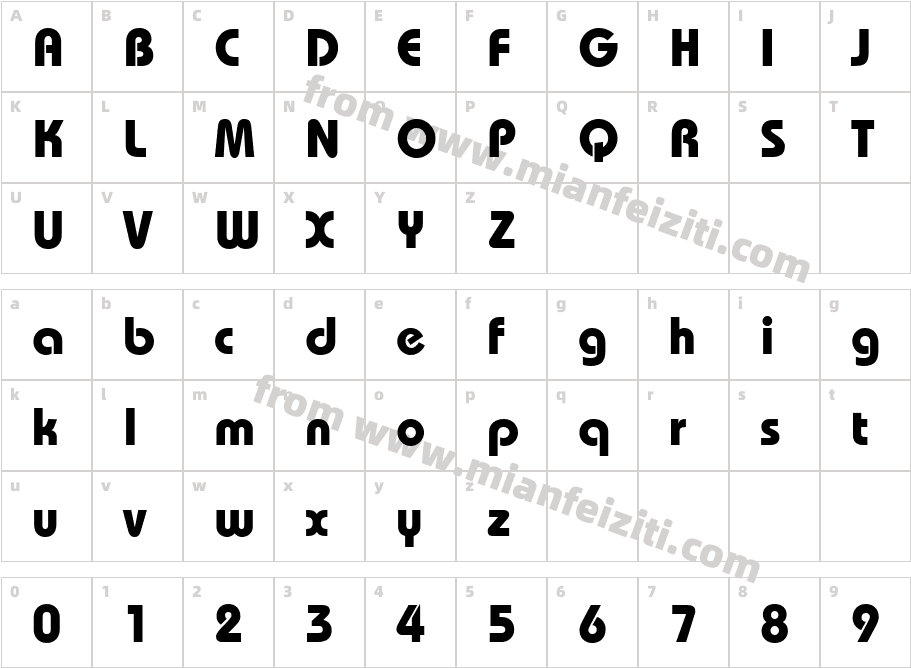 Bauhaus LT Medium字体字体映射图