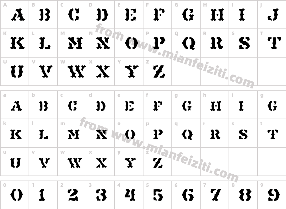 Maverick JL字体字体映射图