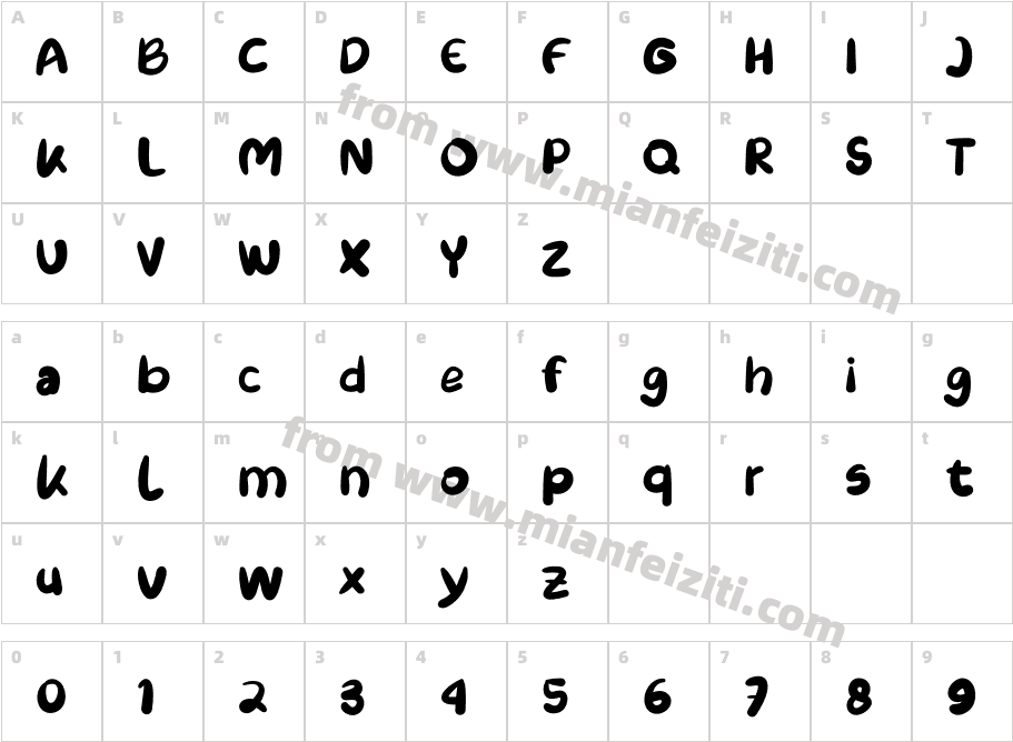 BOHOBABERegular字体字体映射图