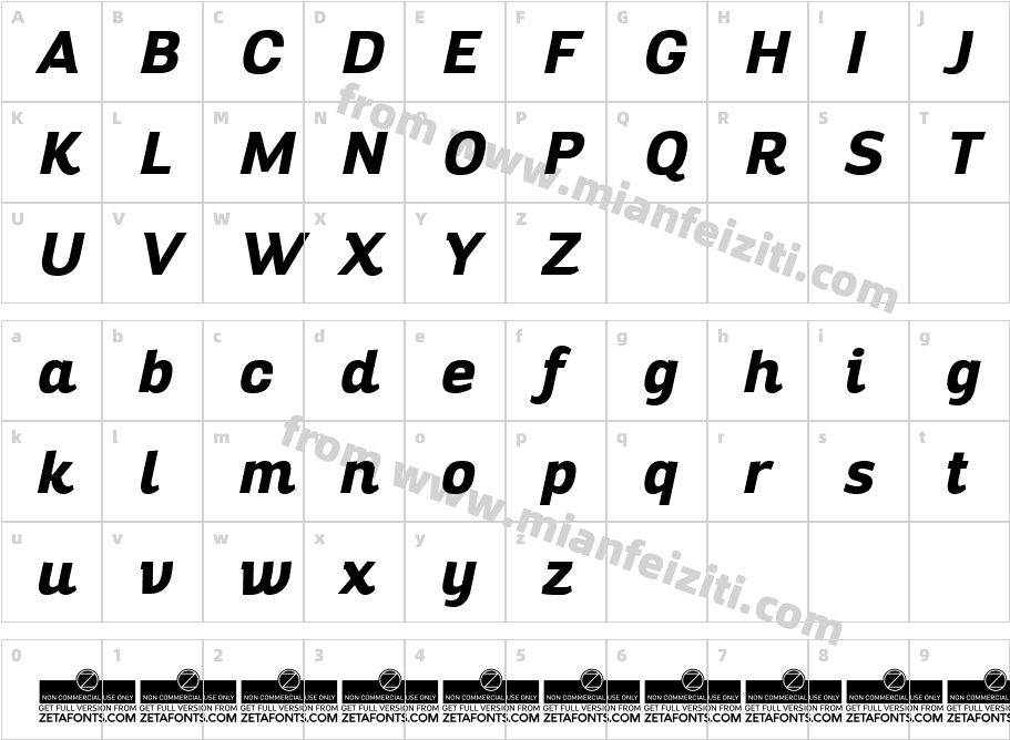 Altair ExtraBold Italic字体字体映射图