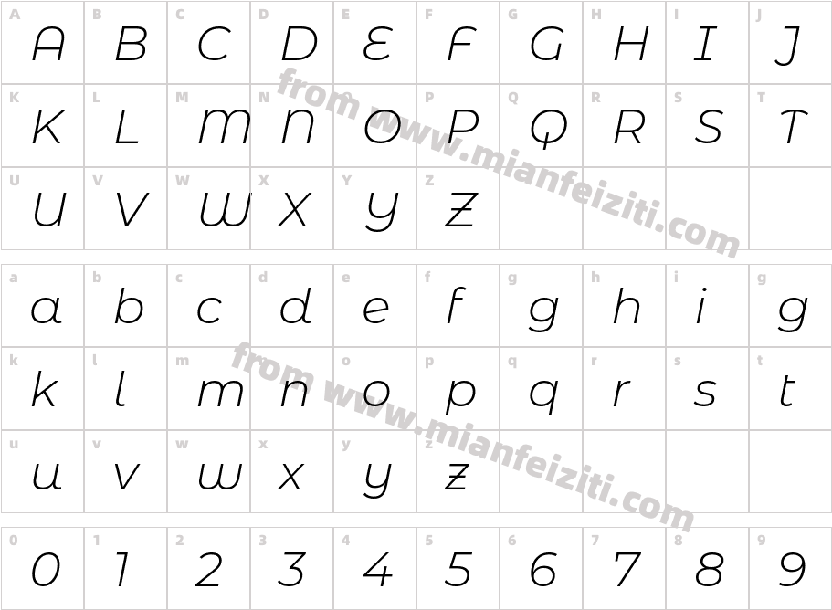 TypoPRO Montserrat Alternates Light Italic字体字体映射图