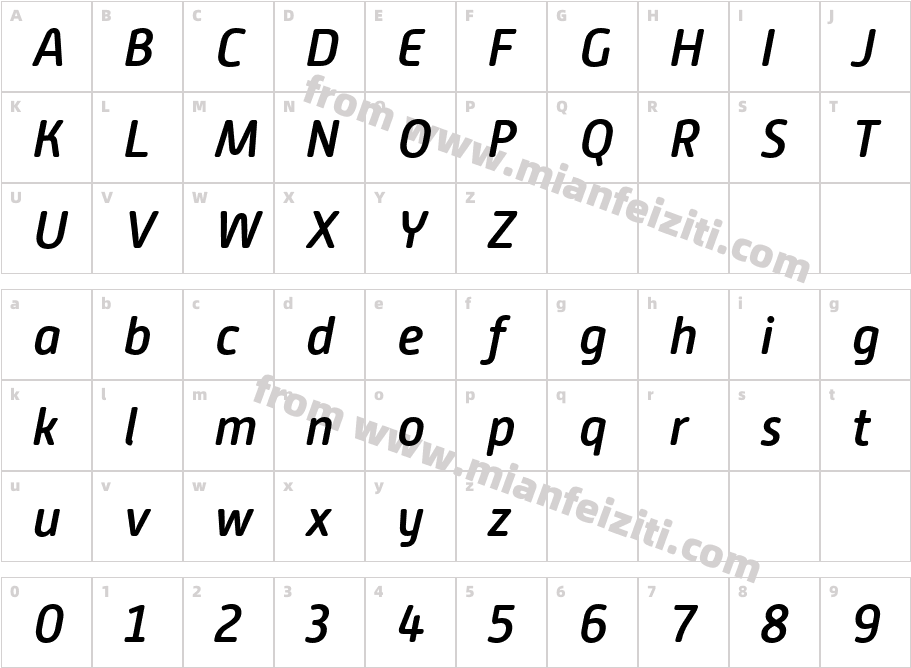 Alwyn New Rounded Medium Italic字体字体映射图