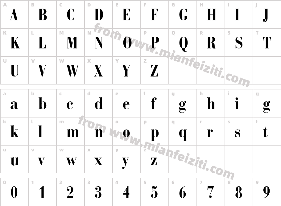 Bodoni Recut Condensed SSi Bold Condensed字体字体映射图