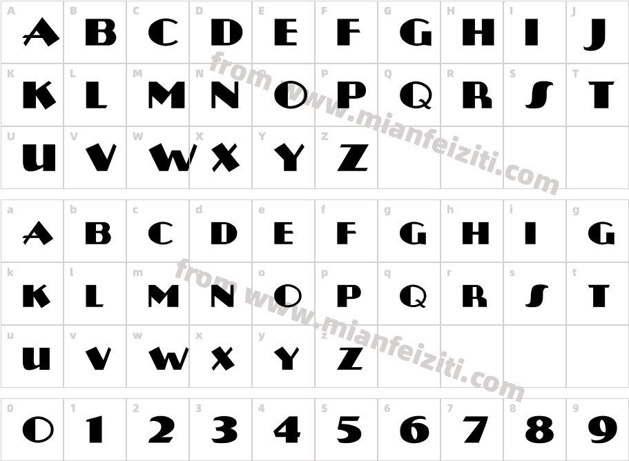 PLUG-NIC字体字体映射图