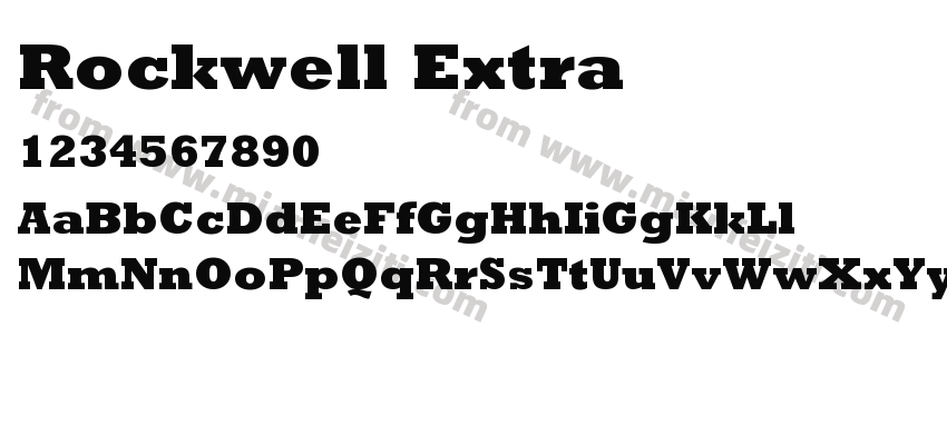 rockwell extra字体预览